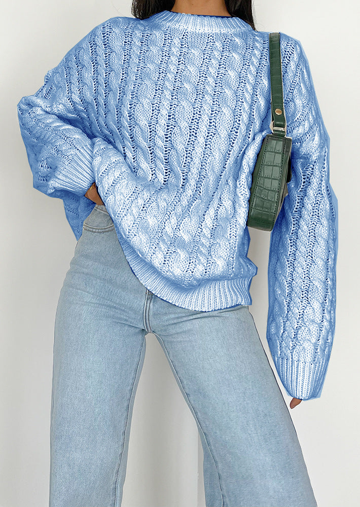 Damen Grobstrickpullover mit raffiniertem Zopfmuster aus weichem Material Drune