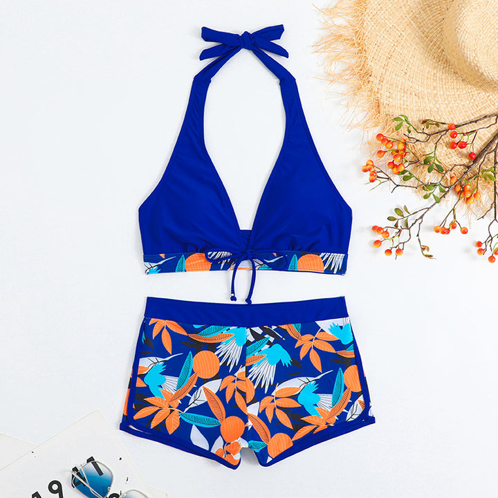 Damen Bikini-Set mit floralem Muster und herausnehmbarem Push-Up-BH Drune
