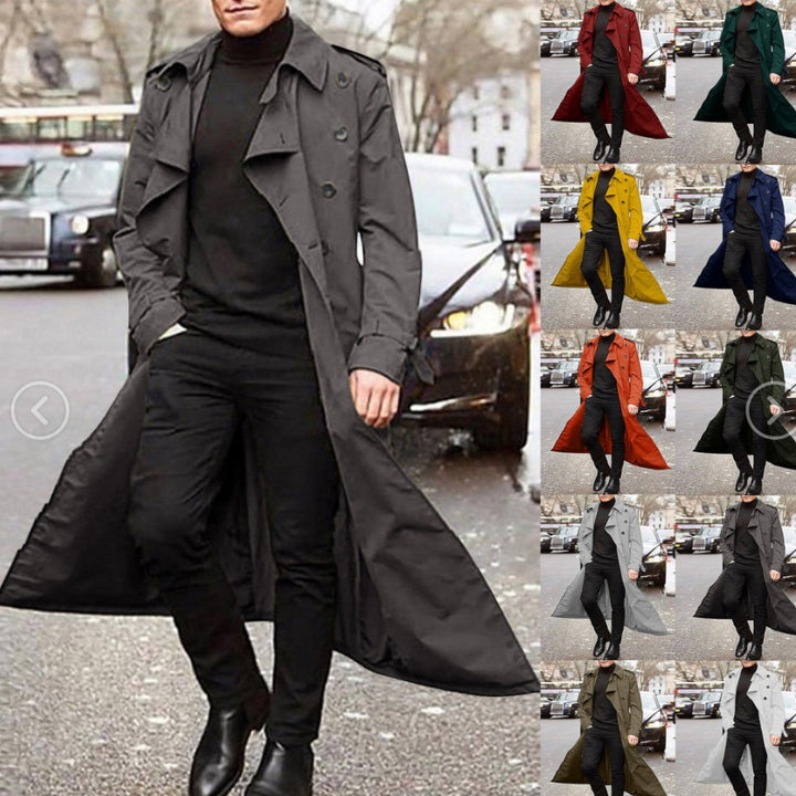 Herren Trenchcoat mit doppelter Knopfleiste und urbanem Design Drune