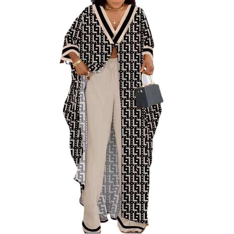 Damen Set aus kimonoartigem Oberteil und weitem Hosen Drune