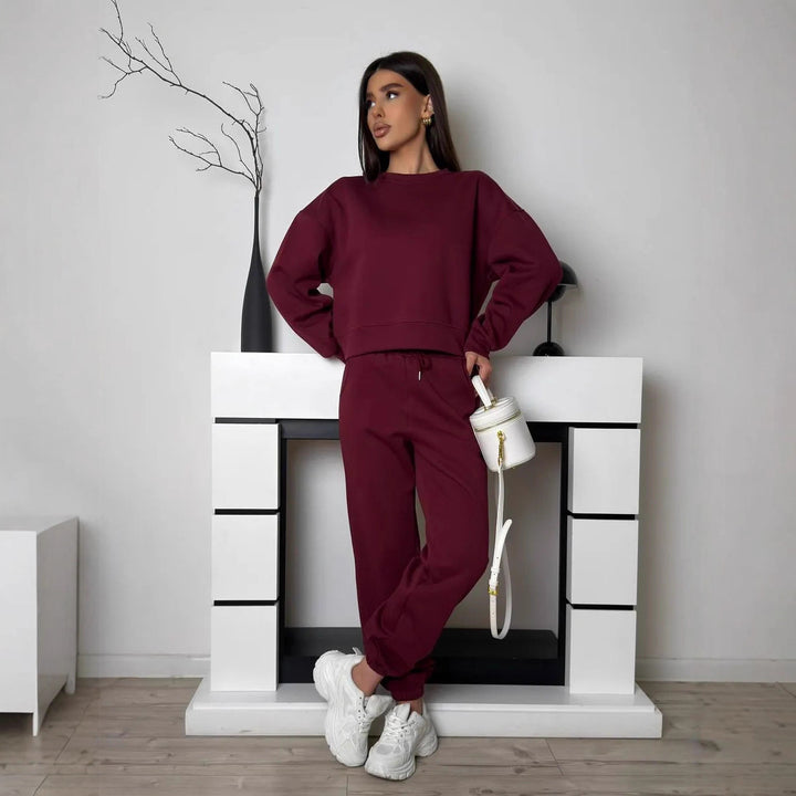Damen Komfortables Sweatset mit lässiger Passform und hohen Bündchen Drune