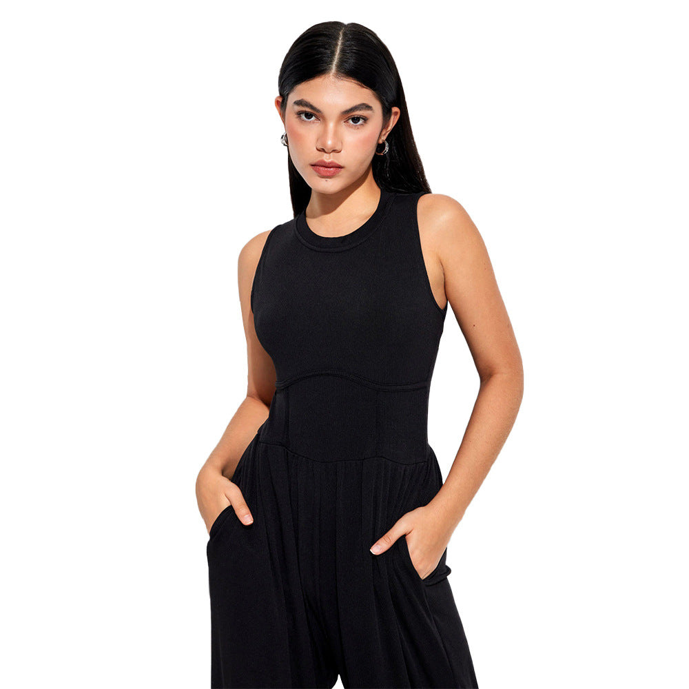 Damen Jumpsuit mit hohem Bund und praktischen Seitentaschen Drune