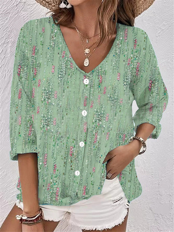 Damen Bluse mit floralem Druck und lässigem Schnitt Drune