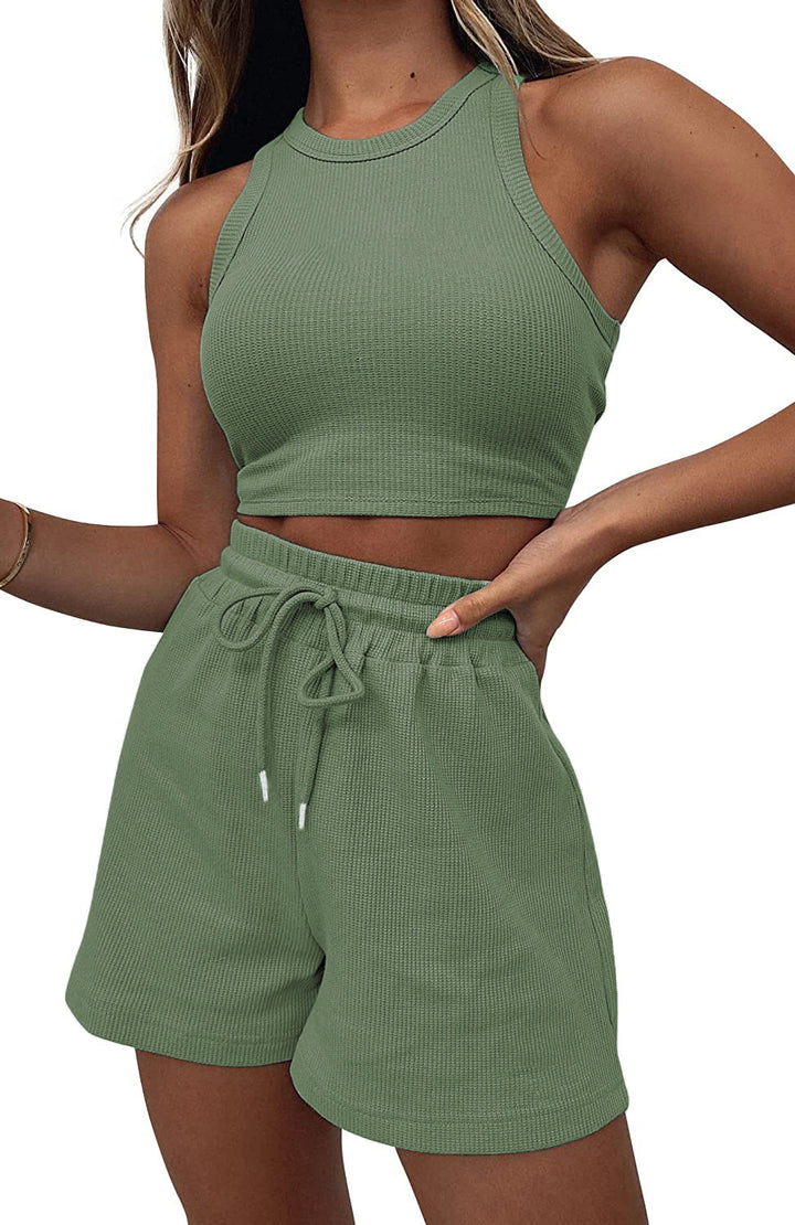 Damen hochwertiges Sport-Set mit Racerback-Top und Shorts Drune