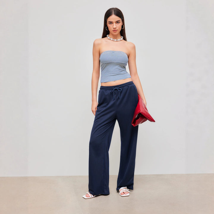 Damen Bandeau-Top mit feinen Streifen Drune