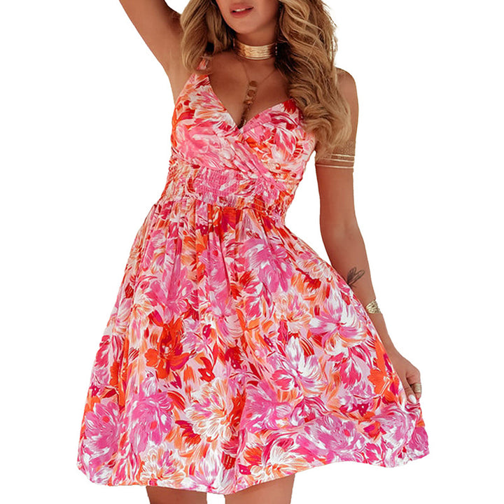 Damen Freizeitkleid mit raffiniertem V-Ausschnitt und taillierter Silhouette Drune