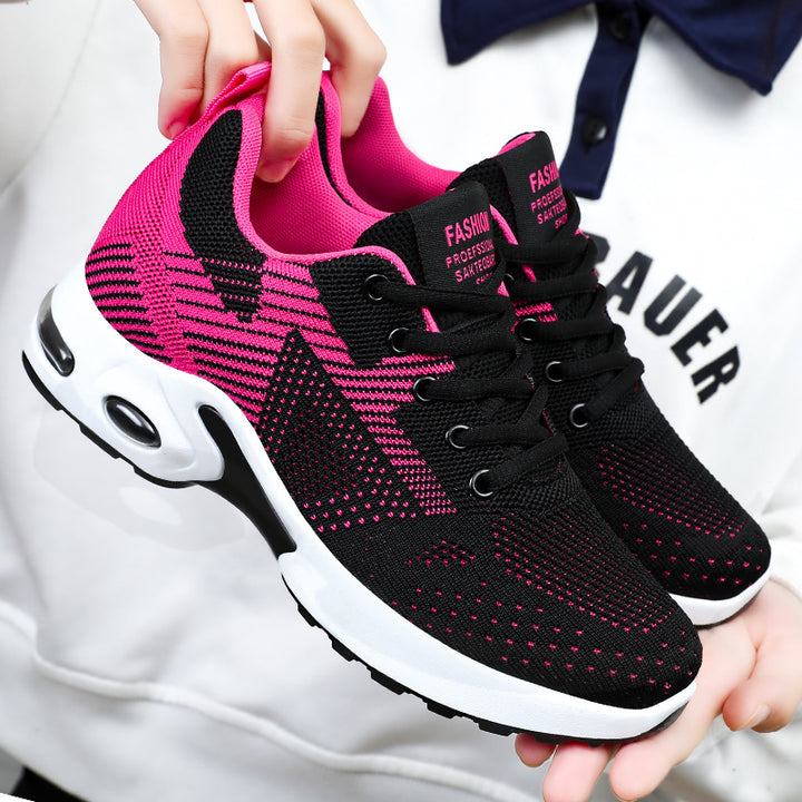 Damen nan sportive Strick-Sneaker mit stoßdämpfender Air-Unit, ergonomischer Komfortsohle und elastischer Schnürung Drune