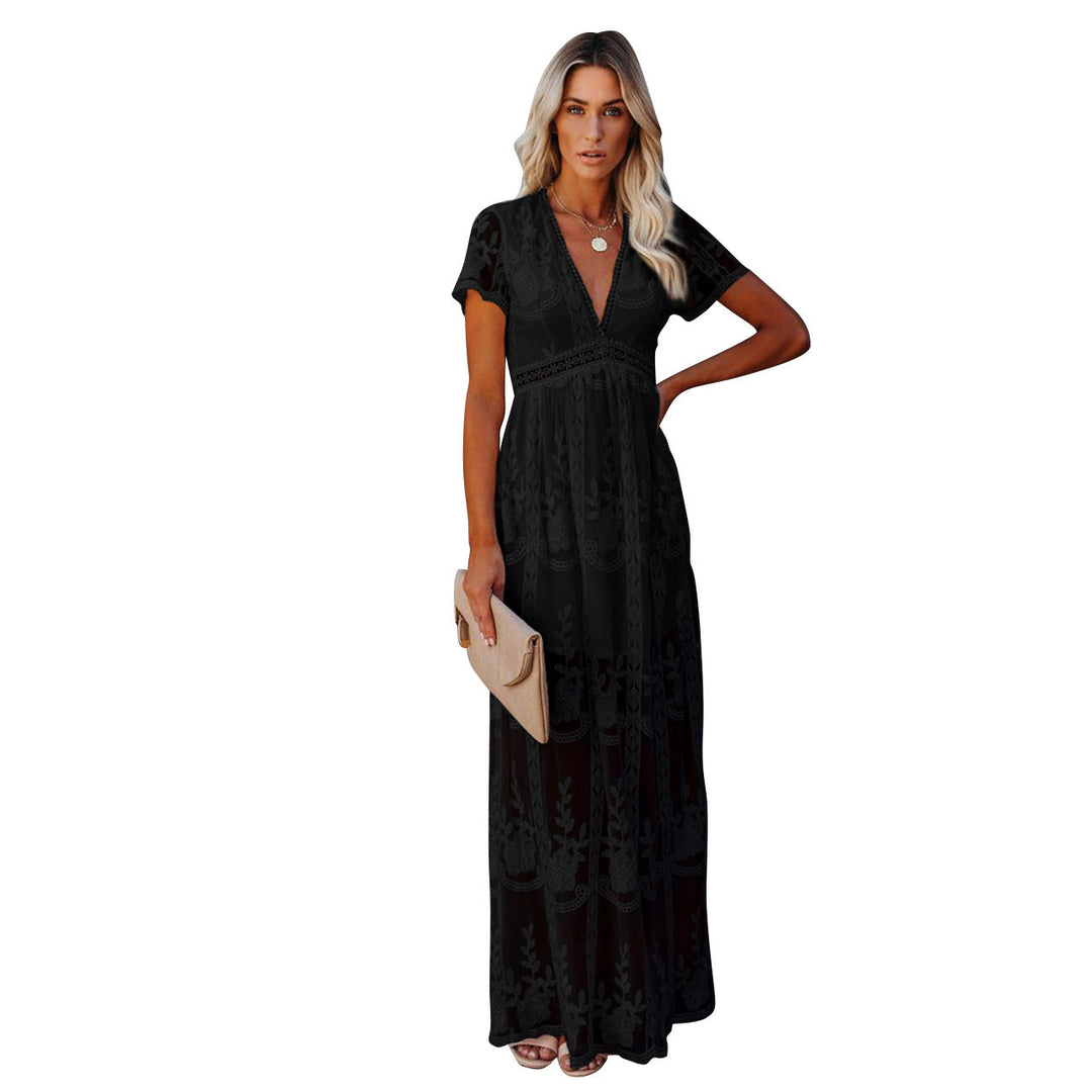 Damen Elegantes Besticktes Maxikleid Drune