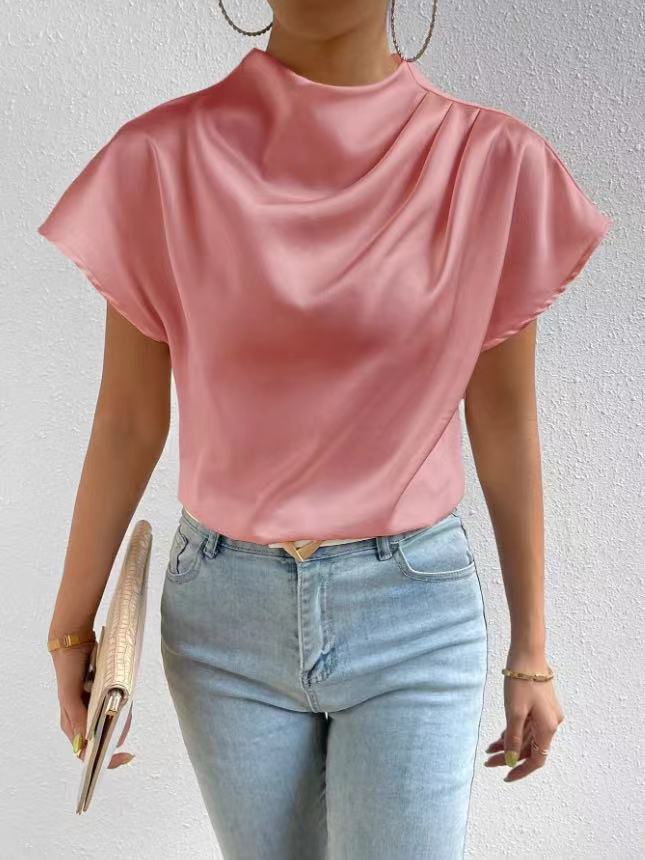 Damen ierte Bluse mit elegantem Stehkragen Drune