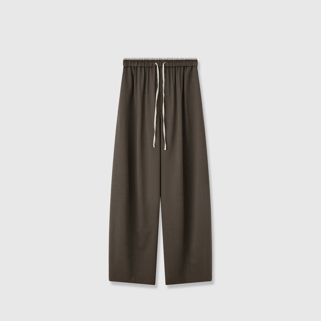 Damen weite Stoffhose mit elastischem Bund und praktischen Taschen Drune