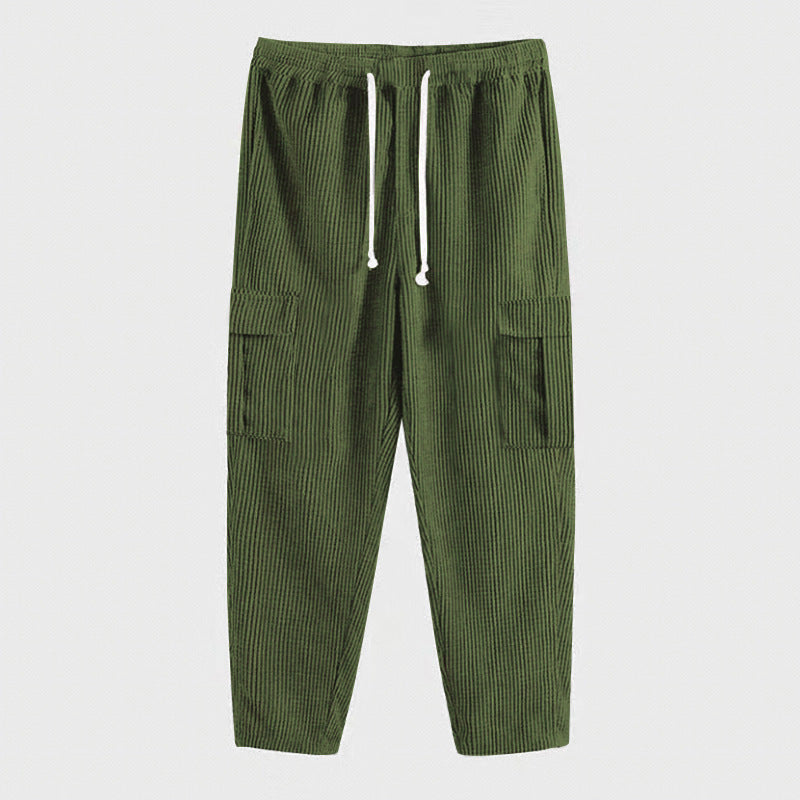 Herren Cargohose aus komfortablem Waffelmaterial mit verstellbarem Bund Drune