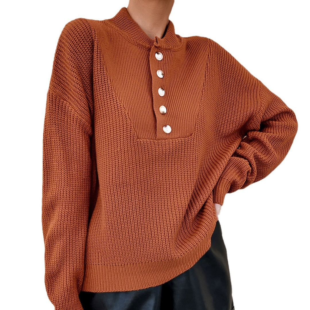 Damen Strickpullover mit Knopfleiste und strukturiertem Design Drune