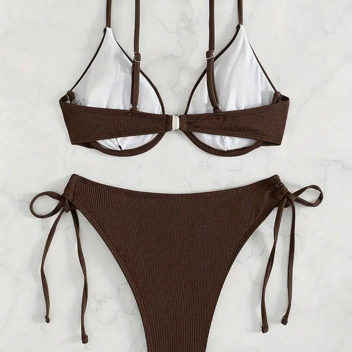 Damen Triangel-Bikini mit verstellbaren Trägern und Seitenschnürungen Drune