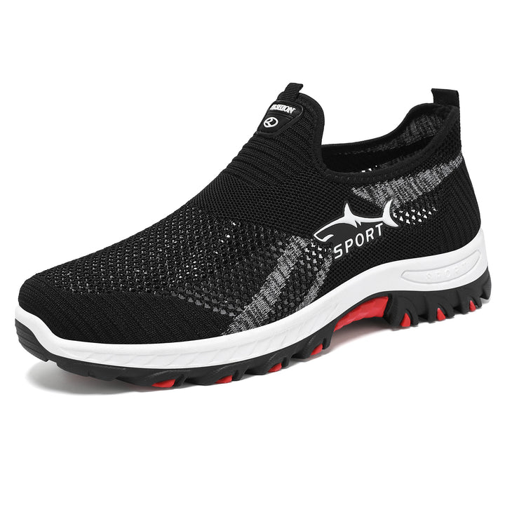 Unisex nan atmungsaktive Strick-Slip-On Trekkingsneaker mit flexibler EVA-Zwischensohle und griffiger Outdoor-Profilsohle Drune