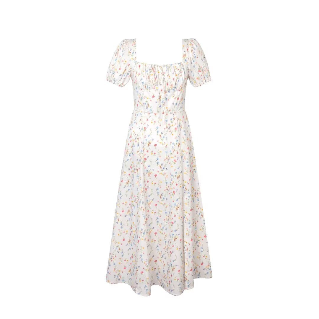 Damen Maxikleid mit floralem Muster und eleganter Taillenbetonung Drune