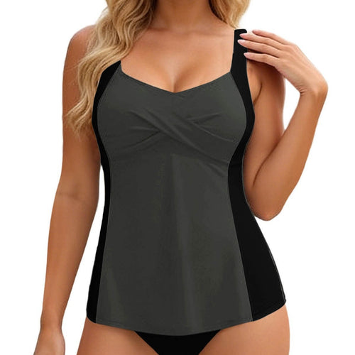Damen Tankini mit elegantem Wickeldesign und figurformenden Einsätzen Drune