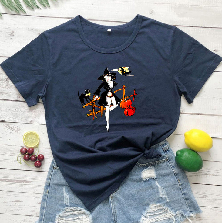 Damen Verspieltes Halloween Grafik T-Shirt Drune