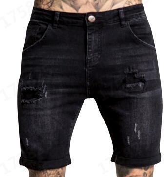 Herren Destroyed Jeansshorts Drune