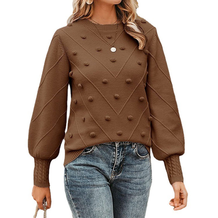 Damen Strickpullover mit 3D-Pünktchen Drune