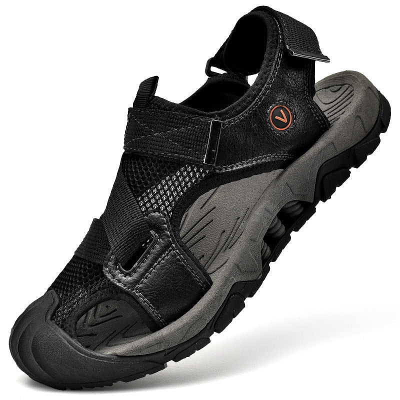 Herren Sportliche Outdoor-Sandalen mit rutschfester Sohle und individuell verstellbaren Riemen Drune