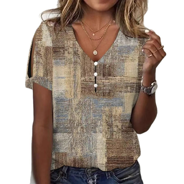 Damen Glitzernde V-Pullover Bluse Drune