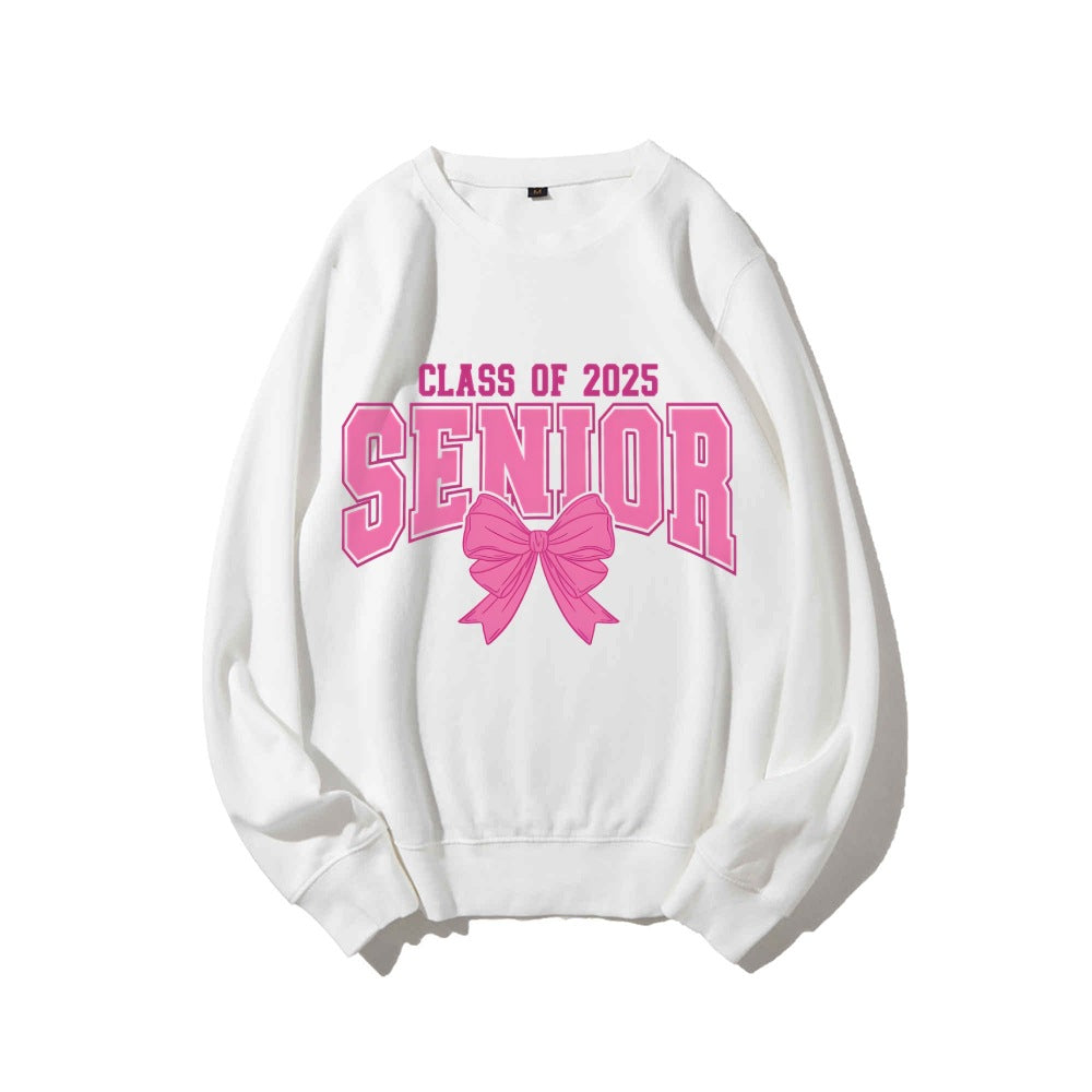Damen Sweatshirt mit Abschlussjahr und dekorativem Schleifendesign Drune