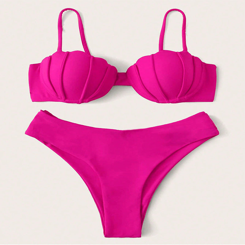 Damen Bikini-Set mit strukturierter Schalen-Optik Drune