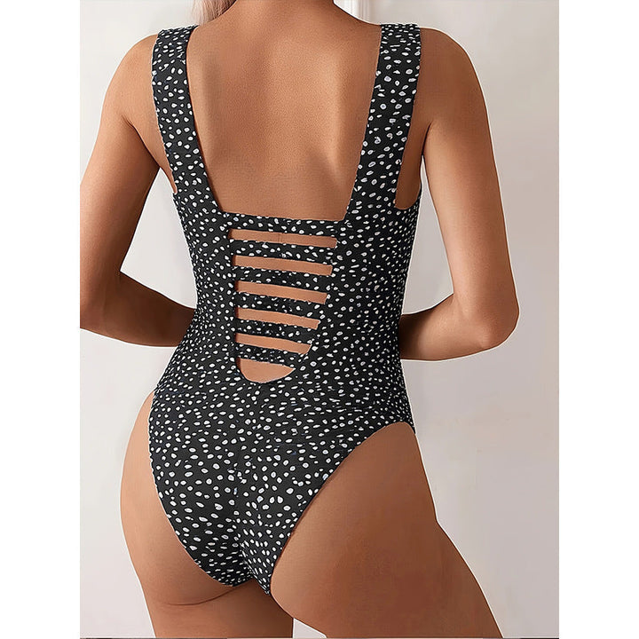 Damen einteiliger Badeanzug mit modischem punktiertem Design Drune
