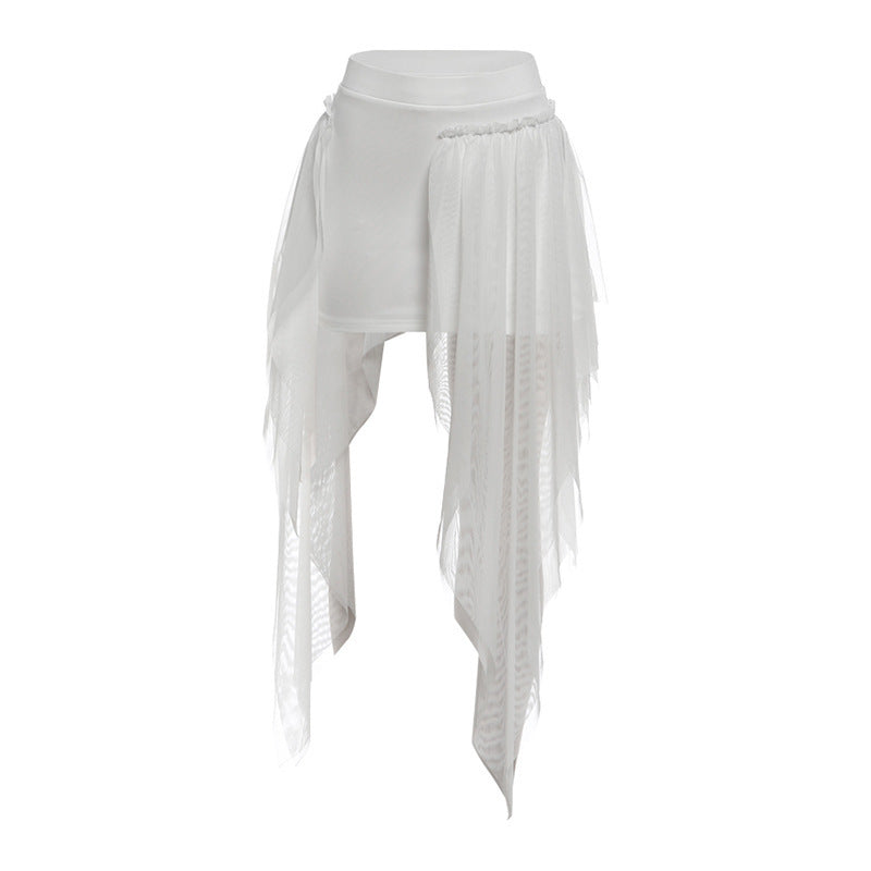 Damen Maxi-Skirt mit fließendem Chiffon und asymmetrischem Schnitt Drune