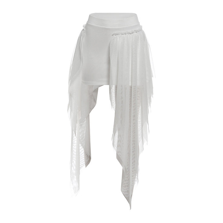 Damen Maxi-Skirt mit fließendem Chiffon und asymmetrischem Schnitt Drune