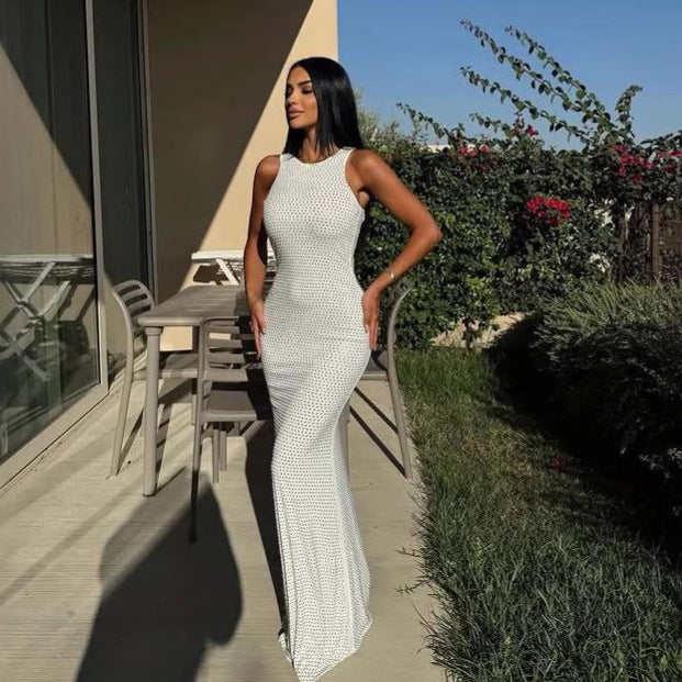 Damen Figurbetontes Abendkleid mit Glitzerakzenten Drune