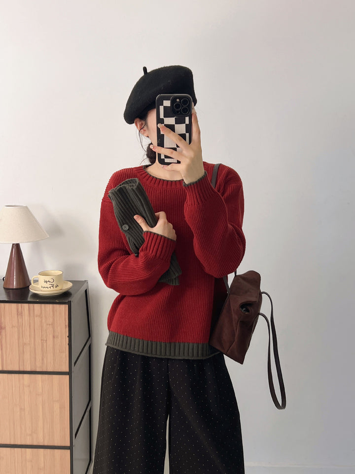 Damen Pullover mit modernem Rollkragen und strukturiertem Design Drune