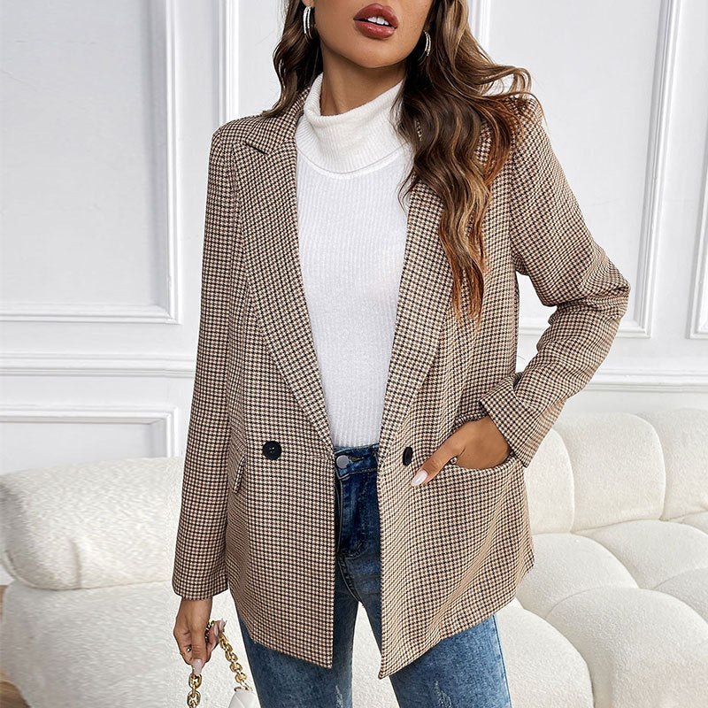 Damen Karojacke mit elegantem Schnitt und praktischen Taschen Drune
