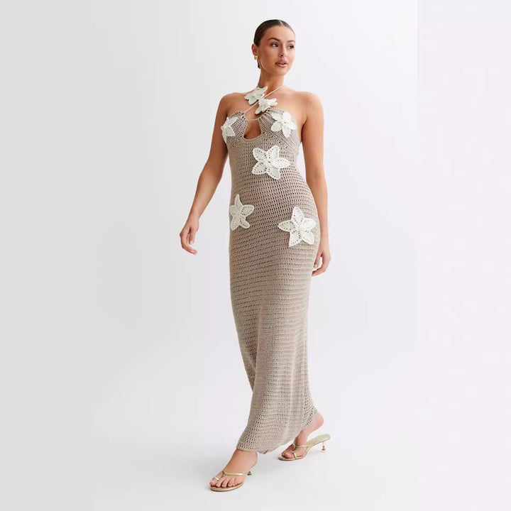 Damen Häkelkleid mit blühendem Design Drune