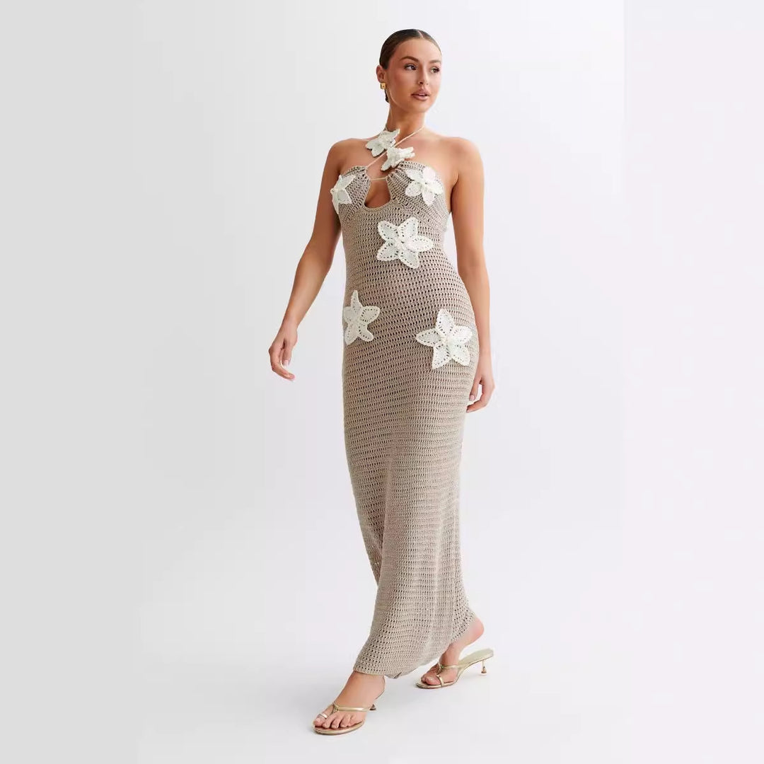 Damen Häkelkleid mit floralem Design Drune
