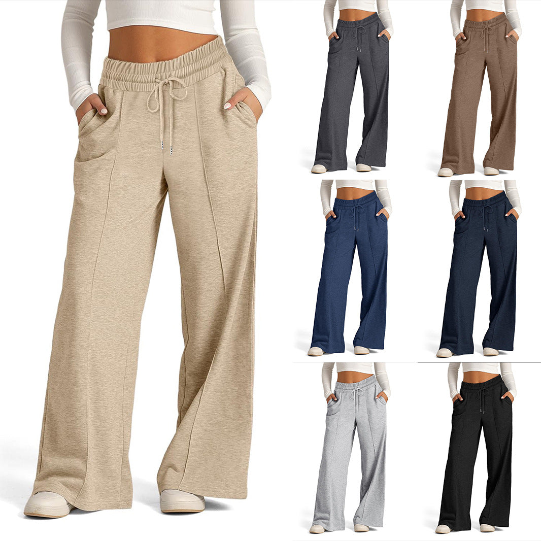 Damen Bequeme weite Freizeithose mit elastischem Bund und praktischen Taschen Drune