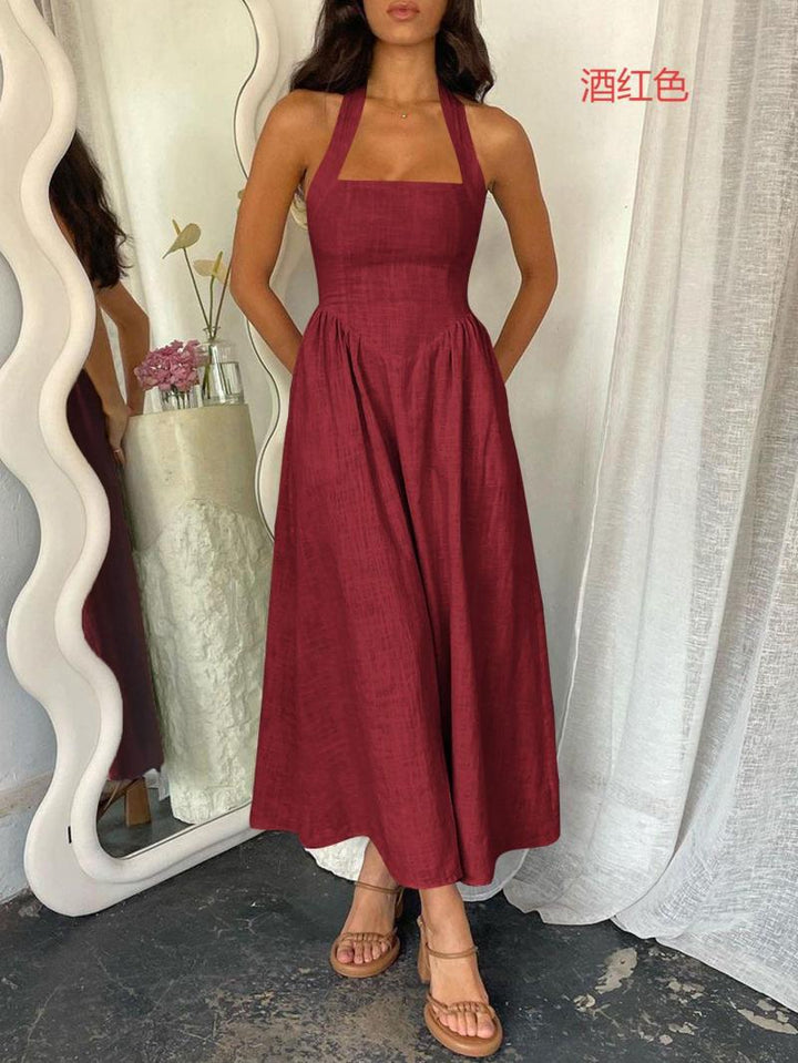 Damen Maxikleid mit sommerlichem Schnitt und süßen Spaghettiträgern Drune