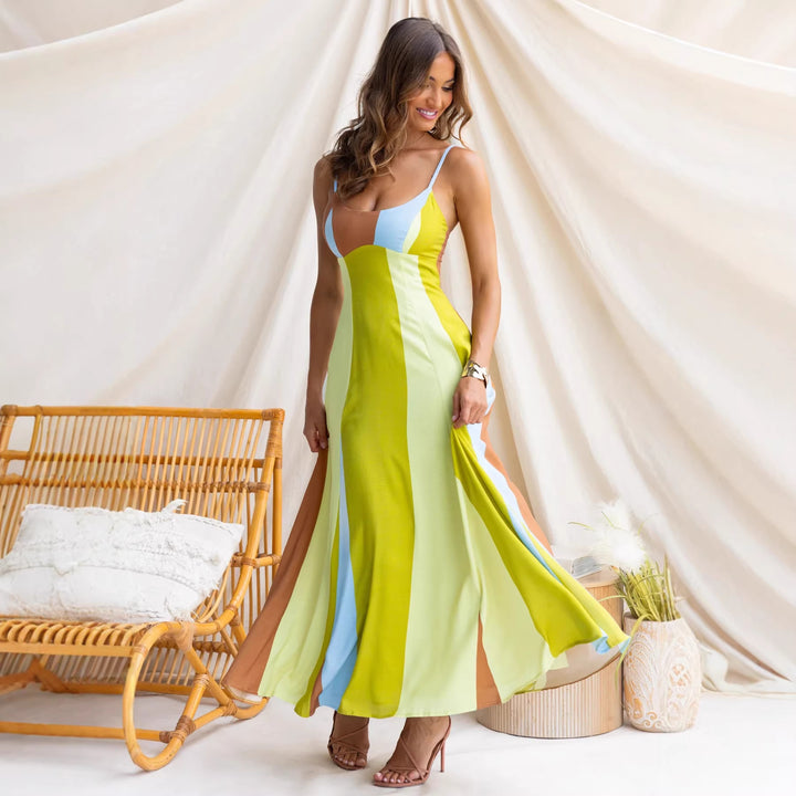 Damen Langarmkleid mit seitlichem Schlitz und elegantem Drapierungseffekt Drune