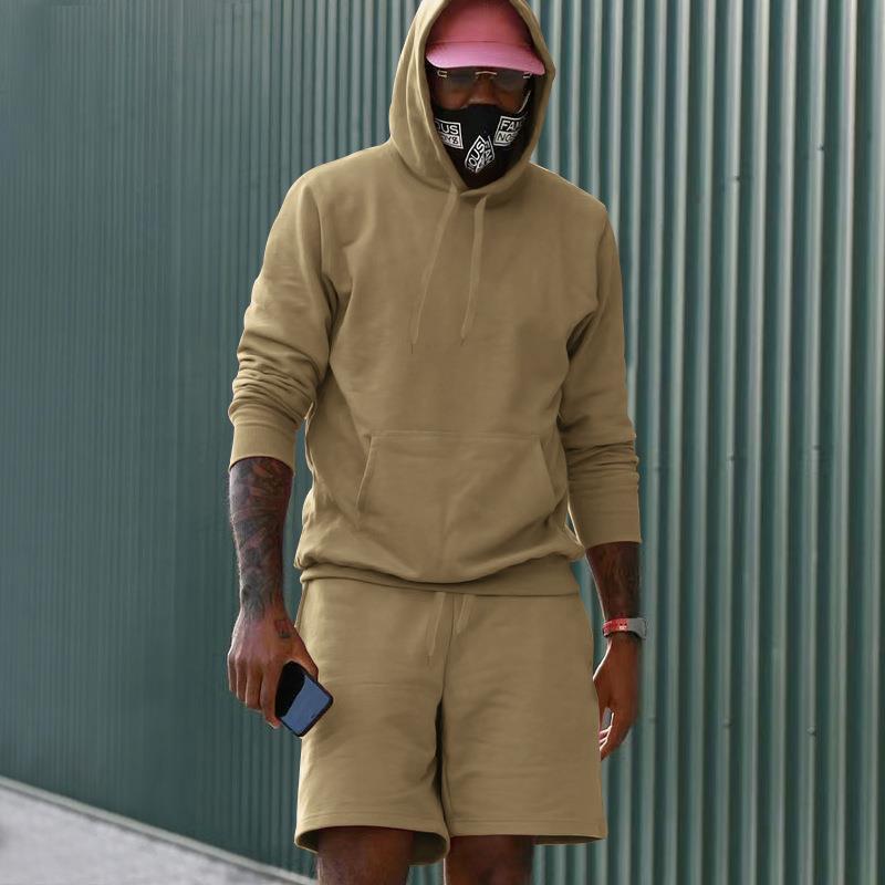 Herren sportliches Hoodie- und Shorts-Set aus hochwertigem Sweatmaterial Drune
