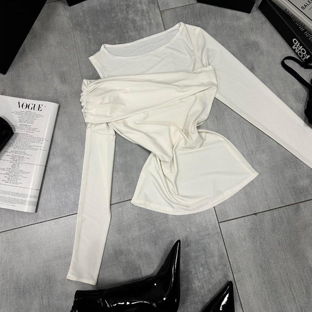 Damen Langarmoberteil mit asymmetrischem Wrap-Design Drune