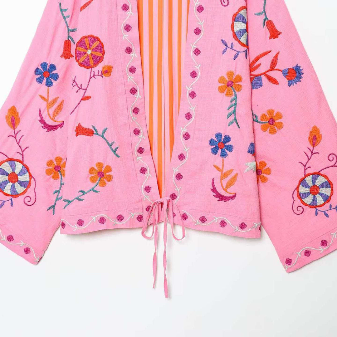Damen Elegante, bestickte Kimono-Jacke Drune