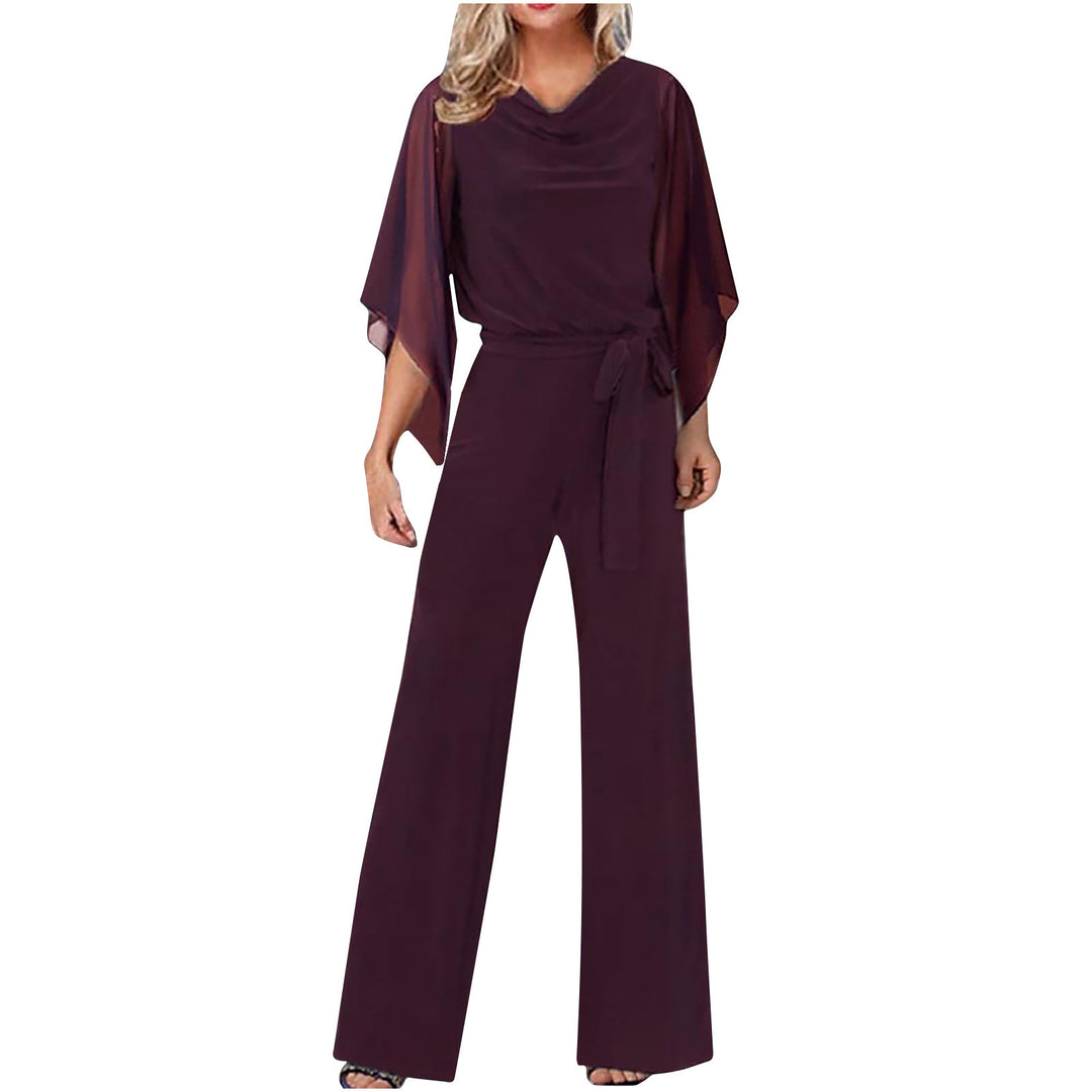Damen Eleganter Jumpsuit mit fließendem Oberteil und weitem Bein Drune