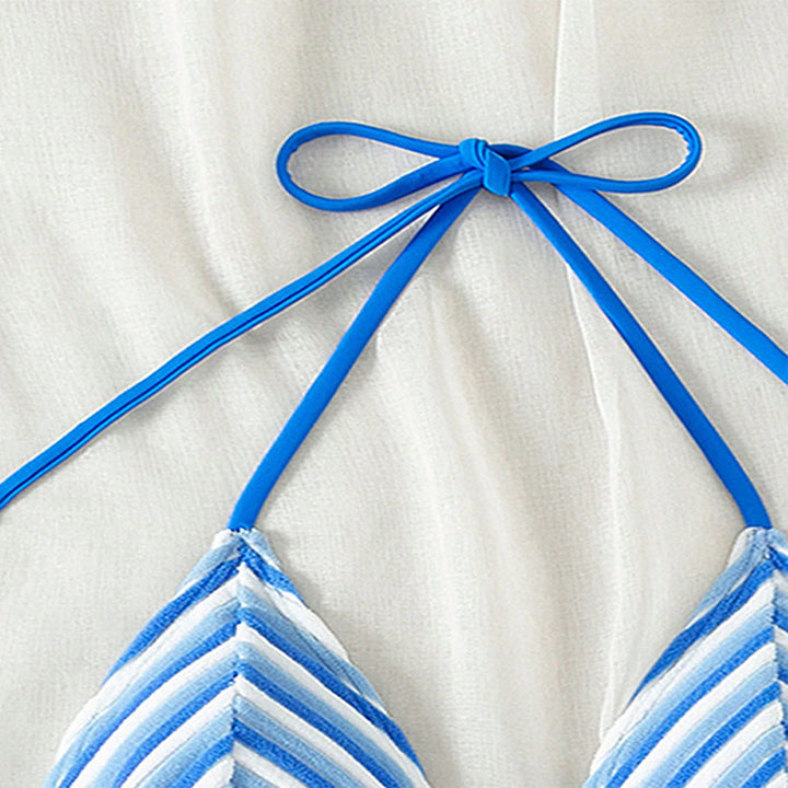 Damen Triangel-Bikini mit gestreiftem, weichem Material Drune
