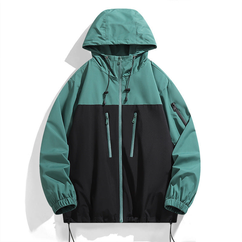 Herren winddichte Funktionsjacke mit stylischem Farbkontrast und praktischen Taschen Drune