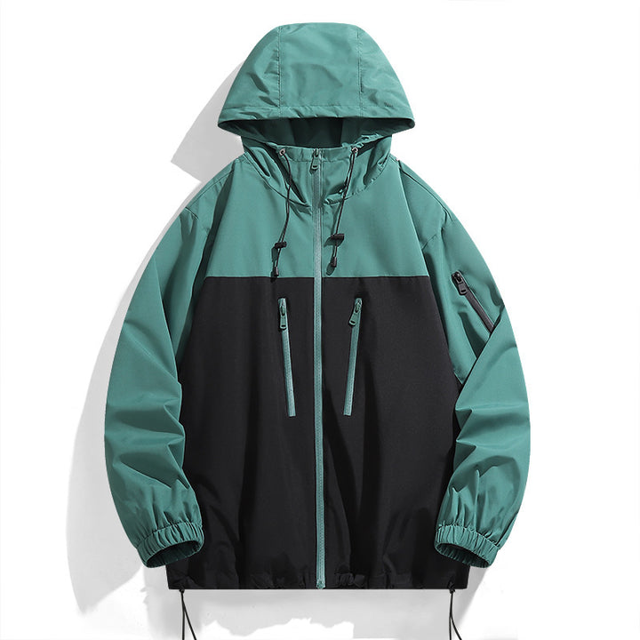 Herren winddichte Funktionsjacke mit stylischem Farbkontrast und praktischen Taschen Drune