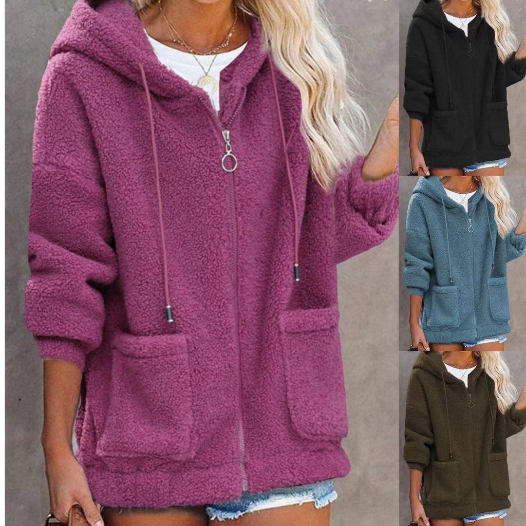 Damen Fleece-Hoodiejacke mit praktischen Taschen und hochwertiger Kapuze Drune