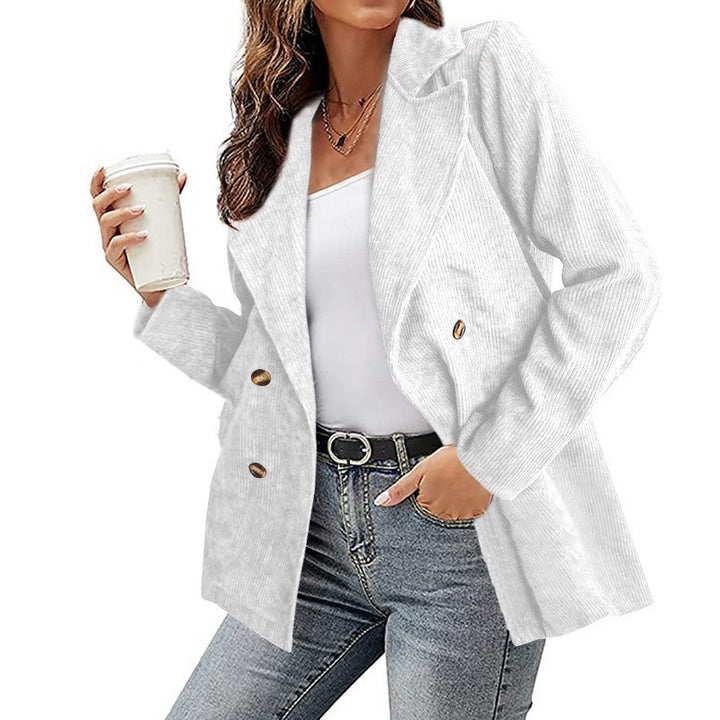 Damen Cordjacke im modernem Schnitt mit schickem Revers und zwei praktischen Taschen Drune
