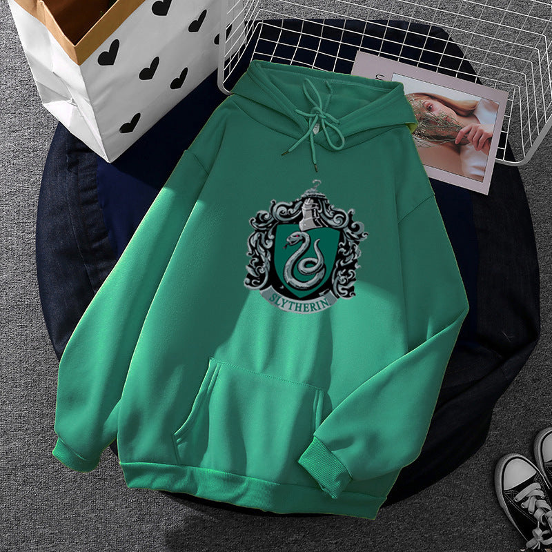 Damen Kapuzenpullover mit Slytherin-Wappen Drune