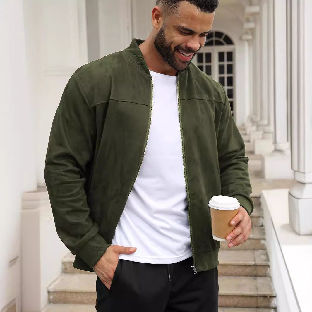 Herren modische Jacke im sportlichen Suede-Look Drune