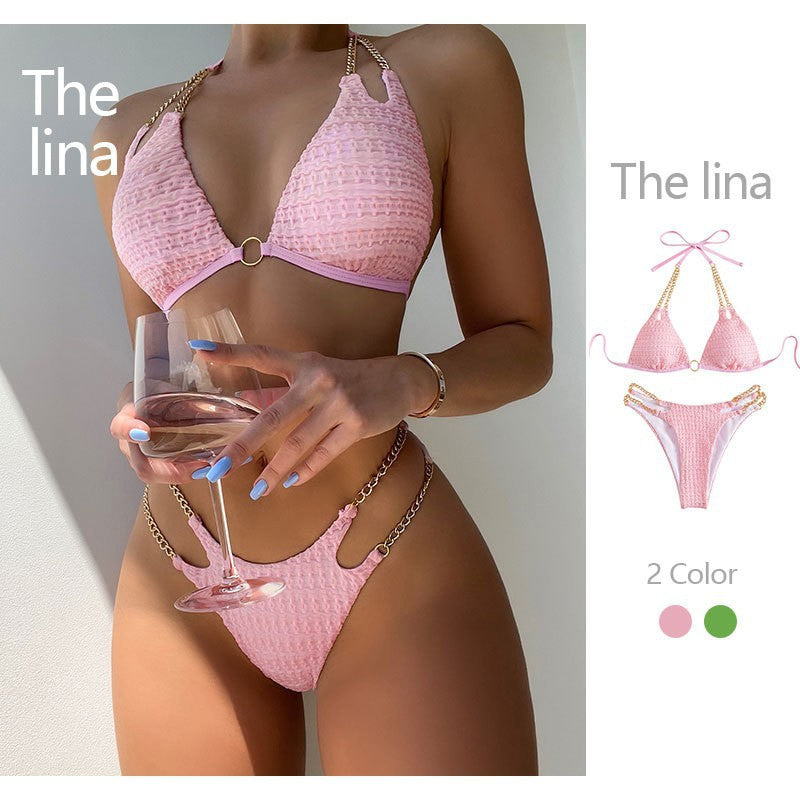 Damen Triangel-Bikini mit Kettenakzenten und raffiniertem Design Drune